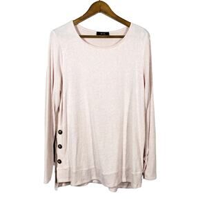 NEW! AGB Knit Long Sleeve Top Scoop Neck Shirt Pink Blush Long Sleeve - L